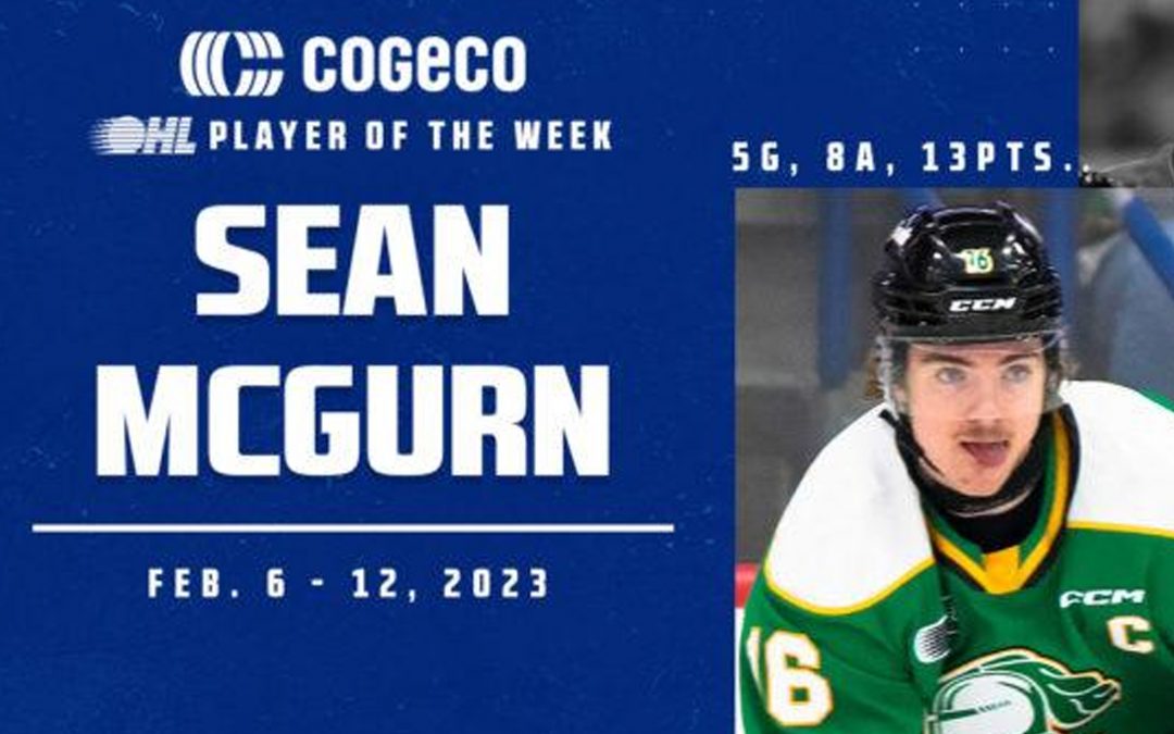 Sean McGurn named Cogeco OHL Player of the Week